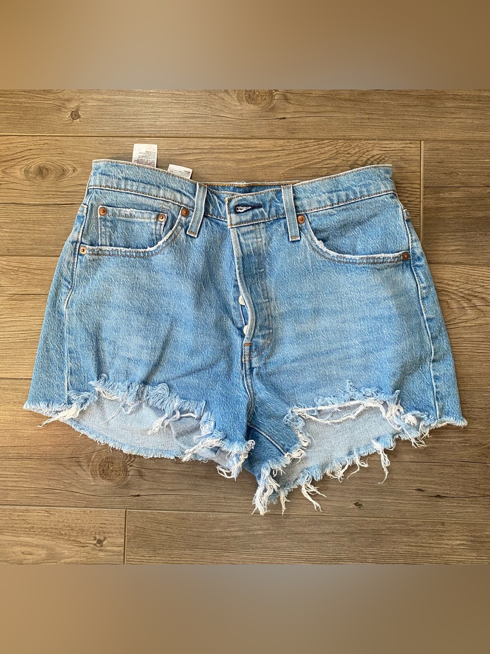Levi’s Original 501 High Rise Distressed Denim shorts